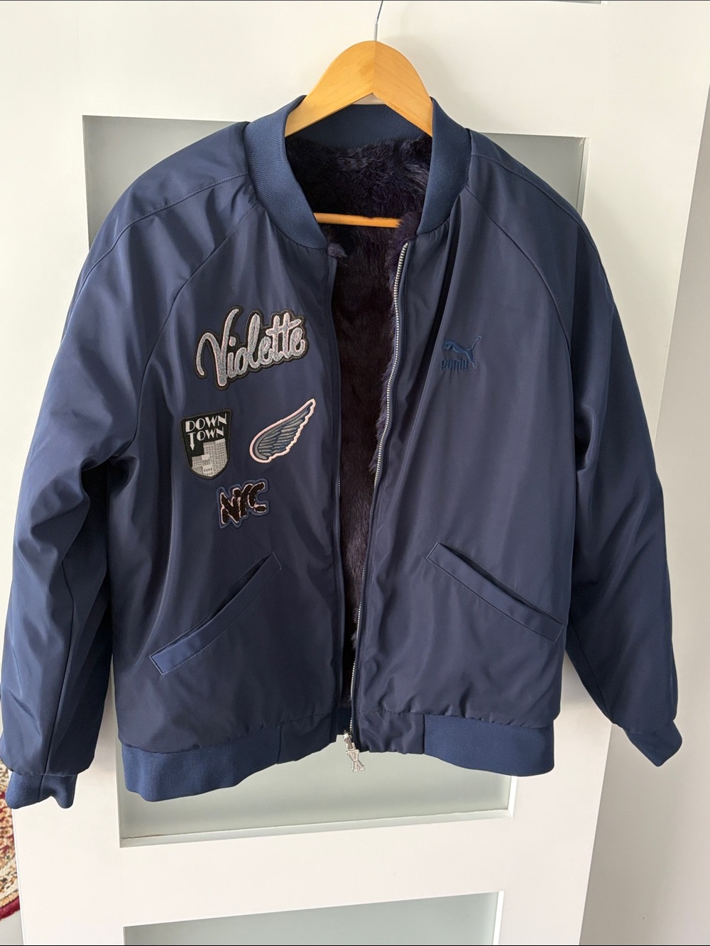 Puma reversible women's Navy Bomber Jacket